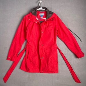 Columbia Rain Jacket Lightweight Omni-Shield Belted‎ Active Red Size S
